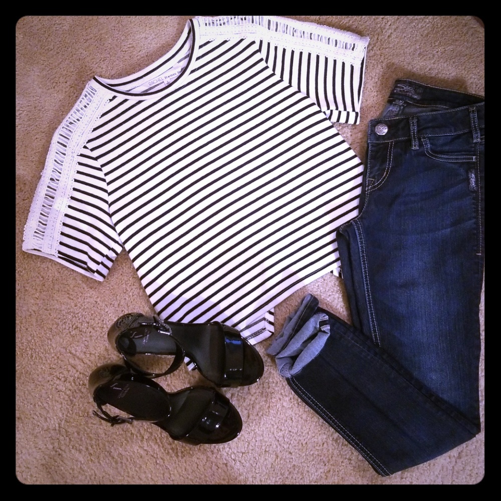 Rachel Roy Open Back Crop💙 - Picture 7 of 8